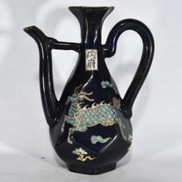 古瓷器 古董瓷器 明代素彩青花桃源行詩文梅瓶（43.5&times;20cm）500-13830 歷史價格詳細信息