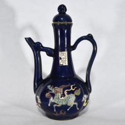 古瓷器 古董瓷器 明代素彩青花桃源行詩文梅瓶（43.5&times;20cm）500-13830 歷史價格詳細信息