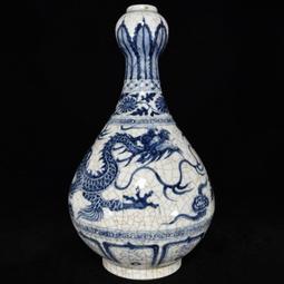 古瓷器 古董瓷器 0R至正十一年紅釉青花&ldquo;鬼谷子下山&rdquo;人物故事紋象耳瓶61&times;22:2000-3881 歷史價格詳細信息