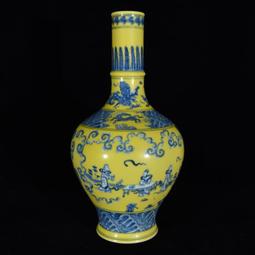 古瓷器 古董瓷器 明成化掐絲琺瑯彩魚藻紋瓶24&times;15:600-11684 歷史價格詳細信息