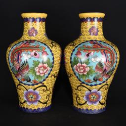 古瓷器 古董瓷器 清光緒粉彩鳳紋罐20.5&times;11:350-19730 歷史價格詳細信息