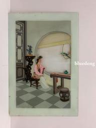 老玻璃掛鏡，老玻璃鏡，老掛鏡，晚清民國時期，普通木質邊框，手9548 歷史價格詳細信息