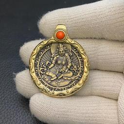 藏傳黃財神手打銅餅吊墜 純銅浮雕黃財神項鏈吊墜，紫銅材質更有51 歷史價格詳細信息