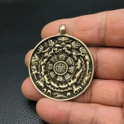 藏傳九宮八卦牌 背面手工錘紋制作內有無窮無盡圈?寓意好，紫銅29 歷史價格詳細信息