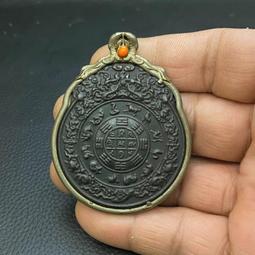 西藏寒鐵蛙嘴九宮八卦牌 吊墜掛件車掛包掛267 歷史價格詳細信息