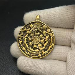 藏傳九宮八卦牌 背面手工錘紋制作內有無窮無盡圈?寓意好，紫銅29 歷史價格詳細信息