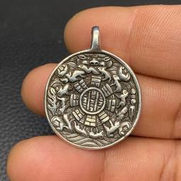 藏傳九宮八卦牌 背面手工錘紋制作內有無窮無盡圈?寓意好，紫銅29 歷史價格詳細信息