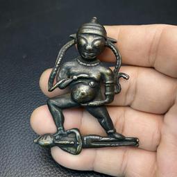 #財神藏地黃財神隨身小牌子吊墜藏式側掛卡子配飾108念珠配件藏傳文玩小元素白利馬銅材質，浮 歷史價格詳細信息