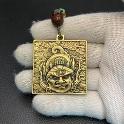 西藏黃利馬銅蓮花九宮八卦牌 藏式護身牌掛件腰牌！453 歷史價格詳細信息