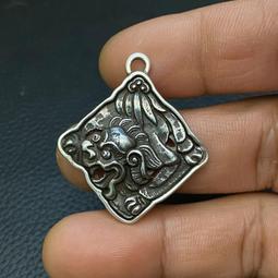 藏傳老寒鐵朝天吼九宮八卦牌吊墜 藏式護身腰牌掛件156 歷史價格詳細信息