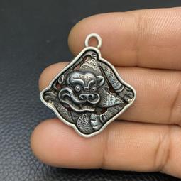 藏傳老寒鐵朝天吼九宮八卦牌吊墜 藏式護身腰牌掛件156 歷史價格詳細信息