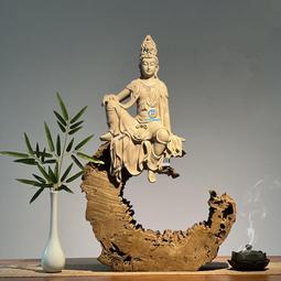 新中式燈飾觀音菩薩佛像倒流香爐禪意擺件家居客廳玄關裝飾工藝禮品擺飾 歷史價格詳細信息