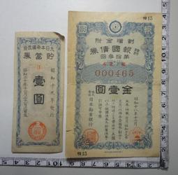 大日本帝國政府 壹圓 貯蓄券 昭和十九年發行 隨樣寄出 歷史價格詳細信息