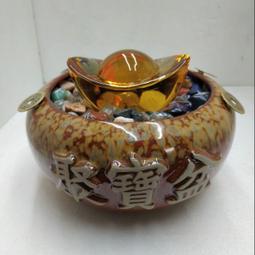 大型招財聚寶盆，付五帝錢一組，琉璃元寶10公分一顆 價格比較,價格查詢,歷史價格詳細信息