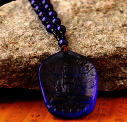 琉璃藥師佛項鍊 藏傳南無藥師琉璃光如來吊墜 珠鍊款 法像莊嚴（GA-3498） 歷史價格詳細信息