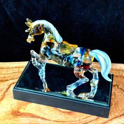 琉璃水晶馬 琉璃馬 李連春老師作品 鏡面高腳座 小品收藏 1520 價格比較,價格查詢,歷史價格詳細信息