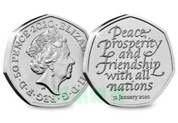 2020年英國脫歐紀念幣.50便士.原裝卡冊 全新歐洲外國錢10181 歷史價格詳細信息