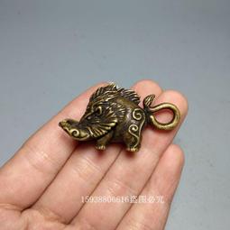 古玩銅古董雜項收藏仿古老銅黃銅獨角瑞獸麒麟小擺老貨老物 歷史價格詳細信息