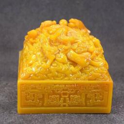 壽山石 大印面老撾石笑彌勒 印鈕 方章 擺件 歷史價格詳細信息