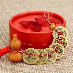 五帝錢掛件銅錢桃木葫蘆隨身攜帶紅繩真品門對門化解中國結編織繩  露天市集  全台最大的網路購物市集 歷史價格詳細信息