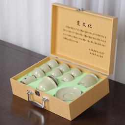 汝窯功夫茶具套裝2024新款輕奢高檔泡茶壺家用喝茶中式蓋碗禮盒裝茶杯 蓋碗 單人杯 品茗杯 歷史價格詳細信息