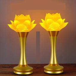 【熱賣】佛浴節七彩蓮花燈led供燈家用寺院觀音神臺燈電子荷花長明燈 歷史價格詳細信息