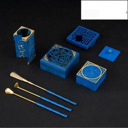 燒藍 香篆裝 平灰器  黃銅 打篆 裝 香纂 入門 工具 香模 香印 香粉 熏香爐 沉檀 歷史價格詳細信息