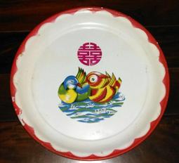 古早懷舊生活用品-塘瓷鐵盤[花開富貴] 歷史價格詳細信息