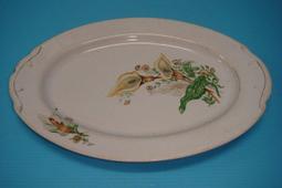 ~~早期 海芋 腰子盤 橢圓形盤  厚  大國瓷器 長約32.5cm(後)~~ 歷史價格詳細信息