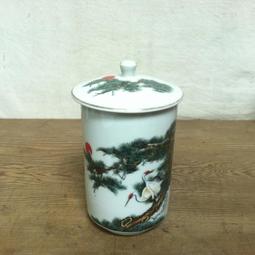 WH6760【四十八號老倉庫】全新 早期 台灣製 竹編紋 蓋印 歸鳥帆船山水人家碗 14.5cm 1碗價【懷舊擺飾拍片道 歷史價格詳細信息