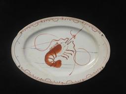 早期手繪蝦盤 5個合售 27cm三件 33cm二件 歷史價格詳細信息