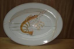 庄腳柑仔店~早期龍蝦腰子盤~尺寸:26*19*高3公分 歷史價格詳細信息