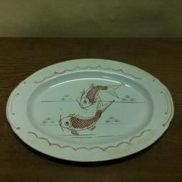 WH4173【四十八號老倉庫】二手 早期 台灣 大同 紅字 金花 盤 23.5cm 有字 1盤價【懷舊收藏拍片道具】 歷史價格詳細信息