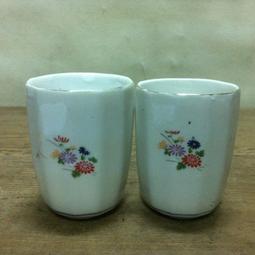 WH9276【四十八號老倉庫】全新 早期 大陸進口 浮雕手繪 粉彩白瓜蝴蝶 二缸盅 茶杯 100cc 2杯價 歷史價格詳細信息