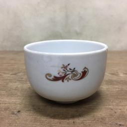 WH12126【四十八號老倉庫】全新 早期 台灣 綠釉 手繪 胭脂紅 花 碗 麵碗 湯碗 15.6cm 1碗價【懷舊收藏 歷史價格詳細信息