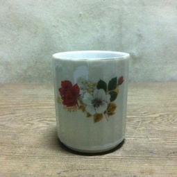 WH13150【四十八號老倉庫】全新 早期 台灣 藍釉 荷葉邊 手繪 胭脂紅 花 碗 麵碗 湯碗 15cm 有瑕 1碗價 歷史價格詳細信息