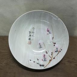 WH12369【四十八號老倉庫】全新 早期 台灣 手繪 胭脂紅 花 碗 麵碗 湯碗公 19.3cm 有瑕 1碗價 歷史價格詳細信息