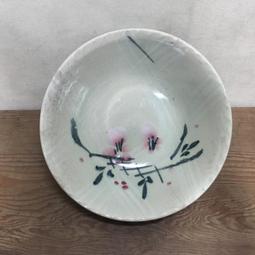 WH12418【四十八號老倉庫】全新 早期 台灣 手繪 胭脂紅 花 碗 大碗公 22.3cm 有瑕 1碗價 歷史價格詳細信息