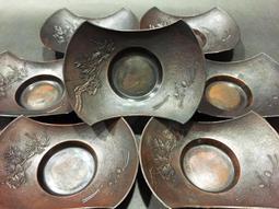 【佐渡初荷】常雲 造.童子達摩不倒翁點睛.緋銅茶托5客 歷史價格詳細信息