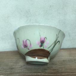 WH12665【四十八號老倉庫】二手 早期 台灣 手繪 紅花 碗 飯碗 有瑕 1碗價【懷舊收藏擺飾道具】 歷史價格詳細信息