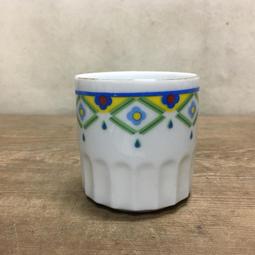 WH14764【四十八號老倉庫】全新 早期 台灣 厚胎 藍釉 金花 金玫瑰花 茶杯 矮杯 圓杯 130cc 2杯價 歷史價格詳細信息