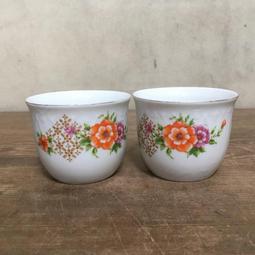 WH14766【四十八號老倉庫】全新 早期 台灣 金義合 CYH 杜鵑花 尖底 茶杯 170cc 2杯價【懷舊收藏拍片道 歷史價格詳細信息