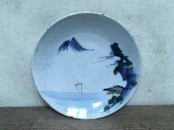 早期 日本手繪富士山圖樣瓷碗 茶碗 湯碗-直徑 15.5 公分 歷史價格詳細信息