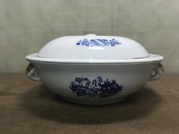 WH16834【四十八號老倉庫】二手 早期 台灣 手繪 山水人家風景 大碗公 20.6cm 有瑕 1碗價 歷史價格詳細信息