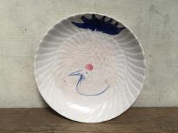 WH22097【四十八號老倉庫】全新 早期 台灣 手繪 壓印 鶴盤 丹頂鶴 圓盤 25cm 1盤價【懷舊收藏拍片道具】 歷史價格詳細信息