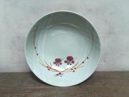 WH16033【四十八號老倉庫】全新 早期 台灣 綠釉 手繪 胭脂紅 花 碗 麵碗 湯碗 15.1cm 1碗價【懷舊收藏 歷史價格詳細信息