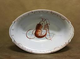 WH23246【四十八號老倉庫】全新 早期 台灣 利昌 手繪 蓋印 水草 蝦 大碗公 腰子碗公 27.8cm 原瑕 1碗 歷史價格詳細信息