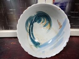 庄腳柑仔店~早期粗陶竹葉碗公~尺寸:徑17*高7公分 歷史價格詳細信息