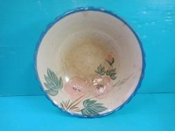 庄腳柑仔店~早期粗陶葵花紋邊手繪花卉淺碗公10入B辦桌用似全新品~尺寸:徑18*高5.5公分 歷史價格詳細信息