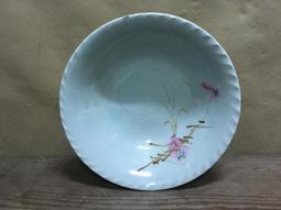 WH24653【四十八號老倉庫】二手 早期 台灣 青花 手繪 胭脂紅 花 碗 麵碗 湯碗公 19cm 有瑕 1碗價 歷史價格詳細信息